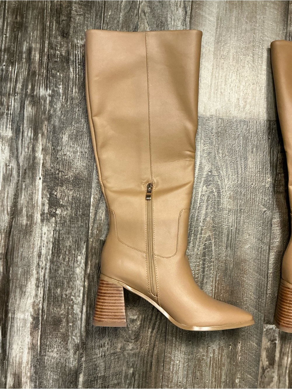 Billini Tan Over-the-Knee Block Heel Boots Size 7 - Picture 8 of 16
